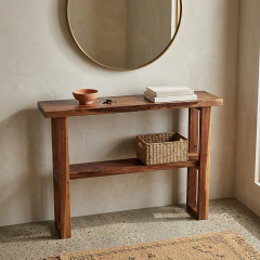 Mesa Recibidor Auxiliar de Madera Guayubira - Danare