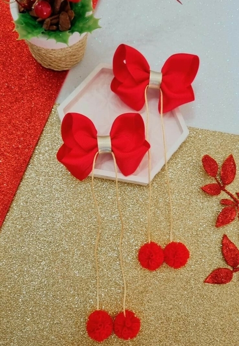 Laço boutique com pendurados pompom