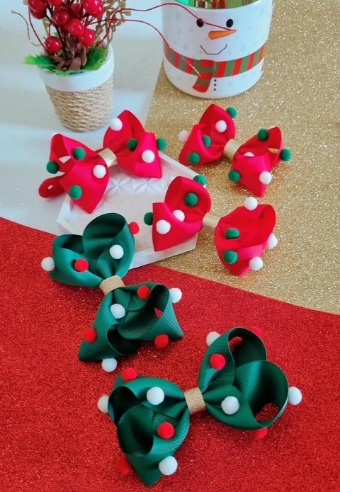 Laço Natal pompons