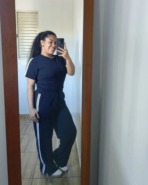 Conjunto moletinho listrado preto
