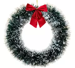 GUIRLANDA DE NATAL FESTÃO 33CM NEVADO ENFEITE PORTA