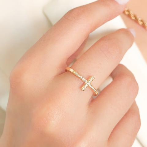Anel Cruz Lateral Zircônia - comprar online