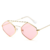 óculos de sol de diamante feminino retro metal duplo brilho óculos poligo Moda