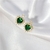 colar de esmeralda de coração brincos conjunto de 2 peças par, Moda requintada - comprar online
