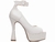 Sapato Meia Pata Feminina Revestida em Croco Off White e Taloneira Napa Bege 1.201B - loja online