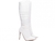 Bota Bico Fino Salto 12 Cano Alto com material espumado para maior conforto, na cor Branco Torricella 80005C