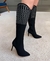 Bota Bico Fino Cano Alto com material espumado para maior conforto, na cor Preto Torricella 900-910A - CALÇADOS ARAUJO