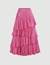 falda midi con capas satinada iridescent