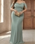 vestido off shoulder sage green flowy Plus Size XS al 4 XL