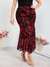 falda mesh roses plus size