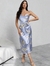 vestido satén floral XS - Glow Fits importados