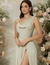 vestido draped saten mint green XL en internet