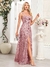 Vestido pink sparkly flowers