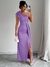 Vestido con aplique tul one shoulder S
