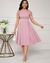 Vestido rosa con apliques florales tul S - Glow Fits importados