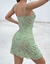 vestido mesh pastel green floral L elastizado - comprar online
