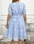 vestido plus size baby blue jacquard - comprar online