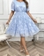 vestido plus size baby blue jacquard en internet