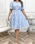 vestido plus size baby blue jacquard - Glow Fits importados