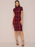 vestido plaid midi turtle neck M/38