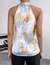 blusa criss cross satén halter tye dye M - comprar online