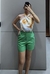 blusa criss cross satén halter tye dye M - comprar online
