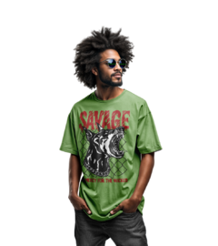 Camiseta Oversized Streetwear Savage No Mercy For The Wicked na internet