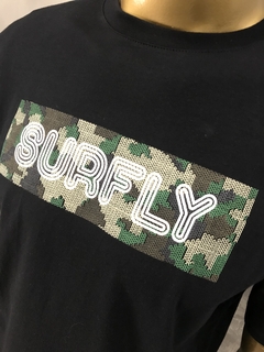 CAMISETA SURFLY CAMUFLA - ESTAMPA EM SILK - ALGODÃO PRETO G - comprar online