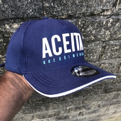 BONÉ BEST STYLE - STRAPBACK FITÃO (ABA CURVA) EDIÇÃO FRASES AZUL MARINHO