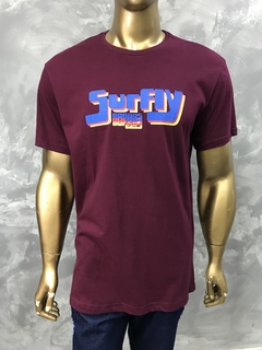 CAMISETA SURFLY BOARDS - ESTAMPA EM SILK - ALGODÃO VINHO G