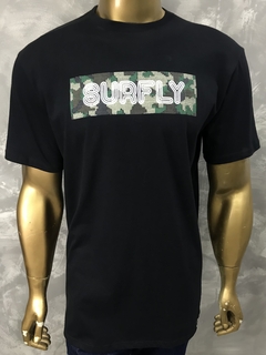 CAMISETA SURFLY CAMUFLA - ESTAMPA EM SILK - ALGODÃO PRETO G