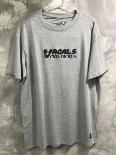 CAMISETA VAGALS CRIA DE RUA - ESTAMPA EM SILK - ALGODÃO CINZA G - comprar online