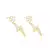 Brinco Pino Com Raio Cravejado em Zircônia Branca (Banho Ouro 24k) - comprar online