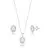 Conjunto Oval Cravejado com Pedra de Prata 925