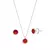 Conjunto Ponto de Luz Vermelho de Prata 925