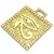 Pingente Placa Olho de Hórus Cravejado em Zircônia (2,8cmX2,4cm) (7,9g) (Banho Ouro 24k)