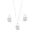 Conjunto Cadeado Cravejado de Prata 925