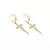 Brinco Argola Crucifixo Cravejado em Zircônia (Banho Ouro 24k) - comprar online