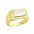 Anel Cravado com Pedras de Zircônia Brancas (Banho Ouro 24k)