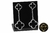 Brinco 2 trevos pretos com corrente 15X40MM - comprar online