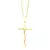 Corrente Carrier Cadeado 3mm + Crucifixo (Banho Ouro 24k)