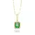 Corrente Piastrine 2mm + Pingente Cravejado com Zircônia Verde (Banho Ouro 24k)