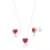 Conjunto Coração Vermelho Cravejado de Prata