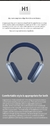 P9Max Wireless Bluetooth Headset, Funciona com Apple Air MAS Headphones - Port.