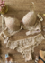 Conjunto de lingerie em renda com bojo e base detalhe de plissado calcinha de renda e forro de algodão - loja online