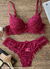 Conjunto de lingerie de renda com bojo e base detalhe de plissado calcinha de renda e forro de algodão na internet
