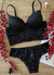Conjunto de lingerie cropped com aro e bojo drapeado calcinha semi fio - DanieleFrancoLingerie