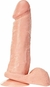 PRÓTESE REALÍSTICA COM GLANDE E ESCROTO 19,5 X 4,1 CM PRAZER E CIA