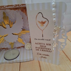 Convite Madrinha de Crisma Espirito Santo - Lilapapelê | Convites personalizados