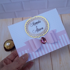 Lembrancinha Padrinhos Batizado Rosa